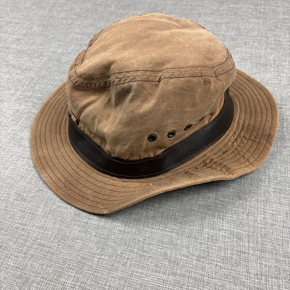 Eddie Bauer Sport Shop Outback Safari Hat L XL Brown Jumanji Wide Brim Leather